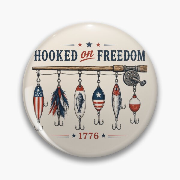 Item preview, Hooked on Freedom Fishing Patriotic USA Bass Fishing, 4th of July Fisherman Gift designed and sold by Cchotlan.