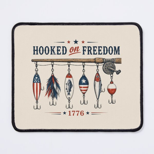 Item preview, Hooked on Freedom Fishing Patriotic USA Bass Fishing, 4th of July Fisherman Gift designed and sold by Cchotlan.