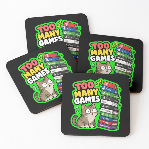 Item preview, Too Many Games Gamer Cat Sticker designed and sold by Cat Meme Fund.