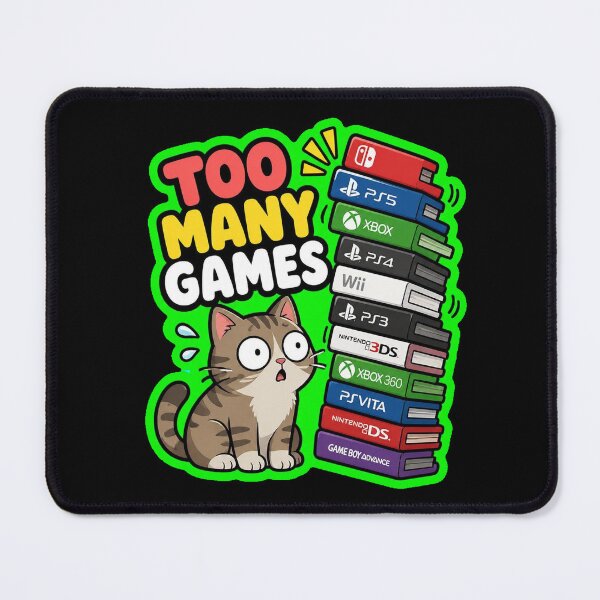 Item preview, Too Many Games Gamer Cat Sticker designed and sold by Cat Meme Fund.