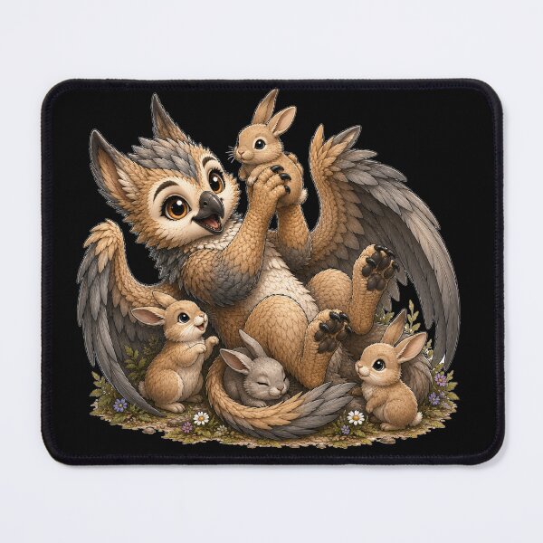 Item preview, Cute Griffin with Baby Bunnies designed and sold by Hatchling Hollow.