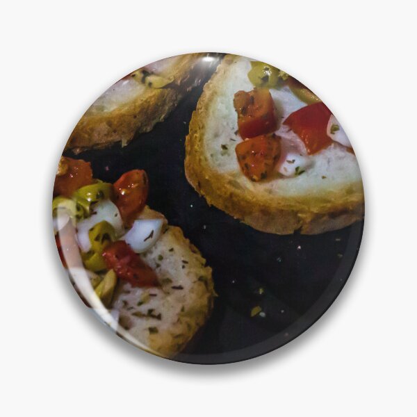 Item preview, Bruschetta With Tomato, Olive And Onion On Toasted Rustic Bread Mediterranean Appetizer designed and sold by Nmallia.