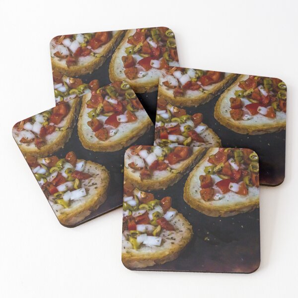 Item preview, Bruschetta With Tomato, Olive And Onion On Toasted Rustic Bread Mediterranean Appetizer designed and sold by Nmallia.