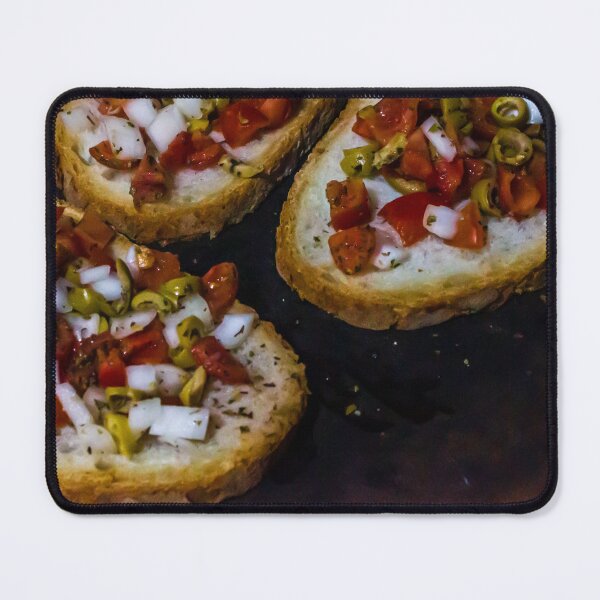Item preview, Bruschetta With Tomato, Olive And Onion On Toasted Rustic Bread Mediterranean Appetizer designed and sold by Nmallia.