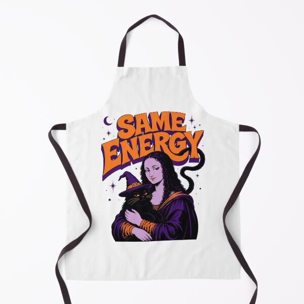Item preview, Witchy Mona Lisa Black Cat Spooky Same Energy Parody designed and sold by chattsuede.