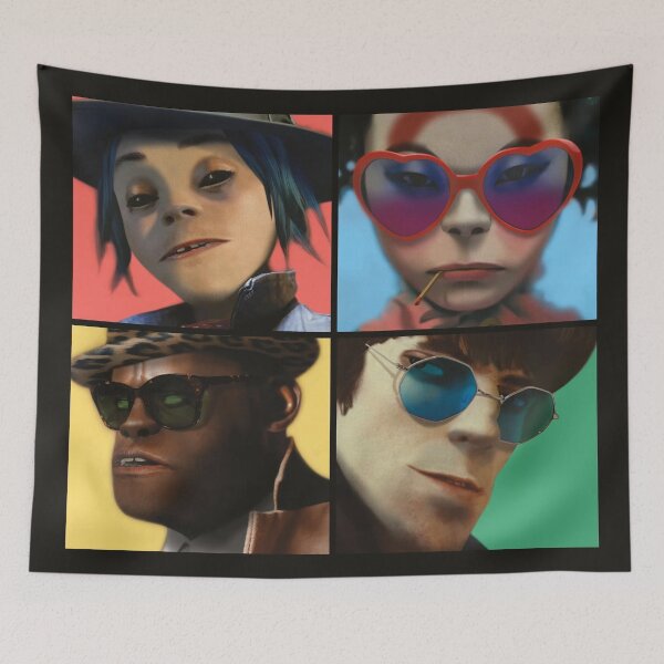 Item preview, Four Face Demon Days Poster designed and sold by gijon-vedal.