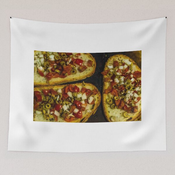 Item preview, Bruschetta With Tomato, Olive And Onion On Toasted Rustic Bread Mediterranean Appetizer designed and sold by Nmallia.