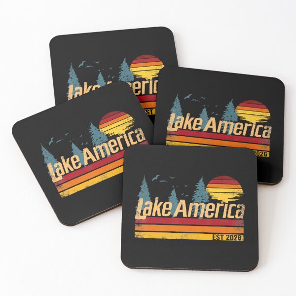 Item preview, Lake America Vintage Sunset Lake Life Design designed and sold by Khescoiu.