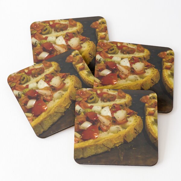 Item preview, Bruschetta With Tomato, Olive And Onion On Toasted Rustic Bread Mediterranean Appetizer designed and sold by Nmallia.