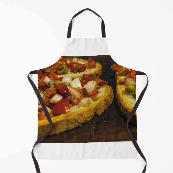 Artikelvorschau, Bruschetta mit Tomaten, Oliven und Zwiebeln auf geröstetem Landbrot – Mediterrane Vorspeise entworfen und verkauft von Nmallia.