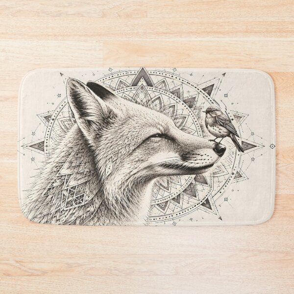 Item preview, Fox and Songbird Mandala | Geometric Animal Mandala Art | Sacred Geometry Wildlife Illustration | Intricate Nature Wall Art designed and sold by suryabumblee.
