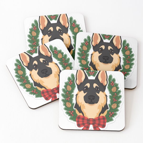 Item preview, German Shepherd Guardian Pine Wreath designed and sold by cybercanvasmuse.