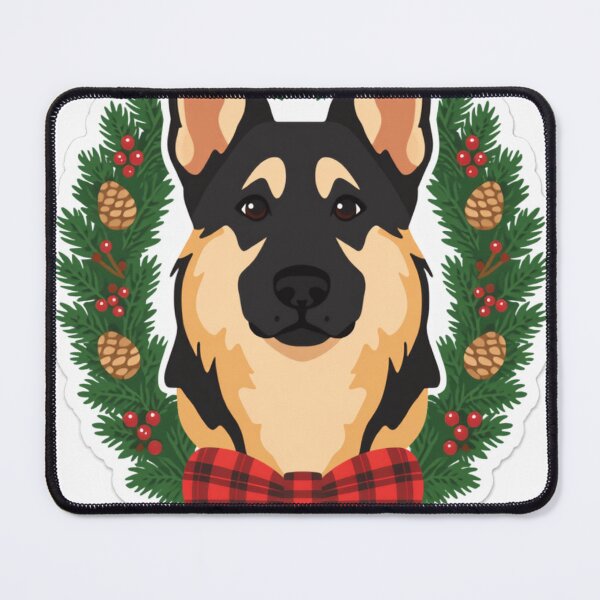 Item preview, German Shepherd Guardian Pine Wreath designed and sold by cybercanvasmuse.