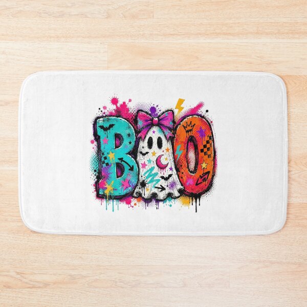 Item preview, Boo Ghost Neon Graffiti Splatter Pink Bow Halloween Retro 90s designed and sold by DYALEEZ-XCR.
