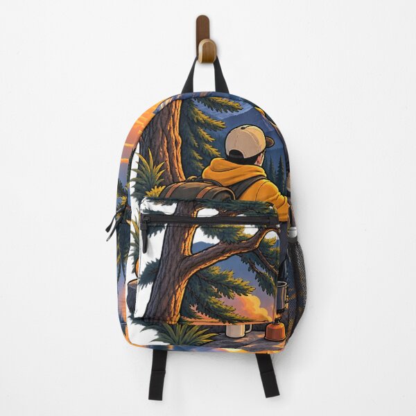 Item preview, Mountain Lake Hiking Adventure – Outdoor Wilderness Illustration designed and sold by LmonioressXxx.