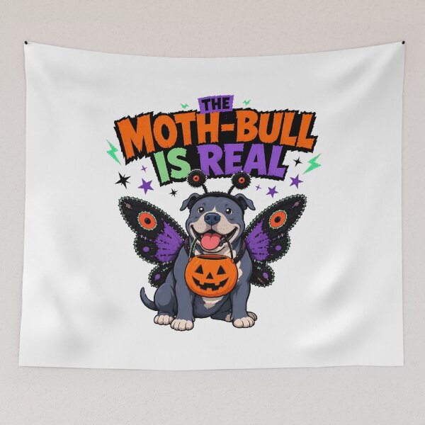 Item preview, Mothman Pitbull Halloween Dog Spooky Cryptid Pup designed and sold by chattsuede.