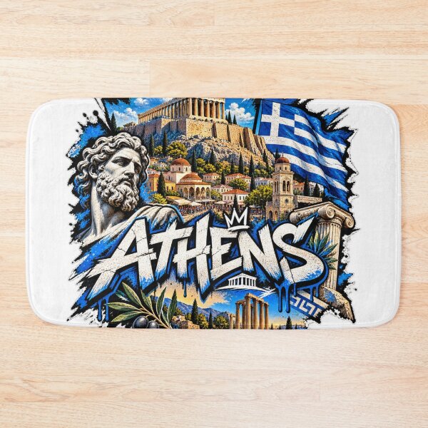 Item preview, Athens Greece Street Art – Acropolis Urban Graffiti Design designed and sold by URBIVO.