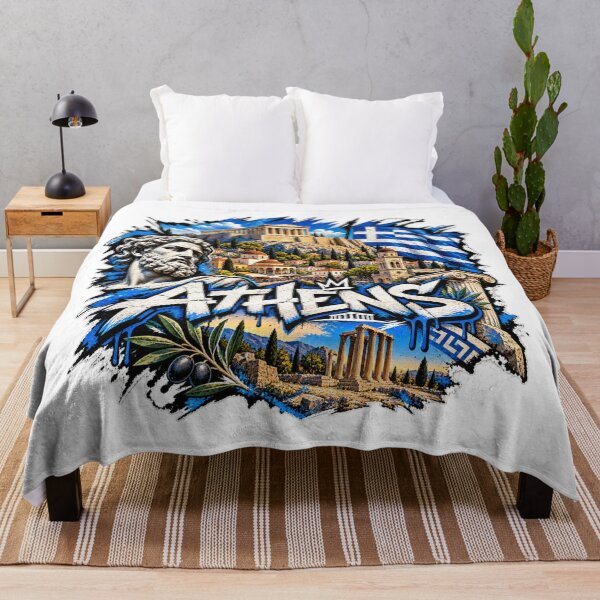 Item preview, Athens Greece Street Art – Acropolis Urban Graffiti Design designed and sold by URBIVO.