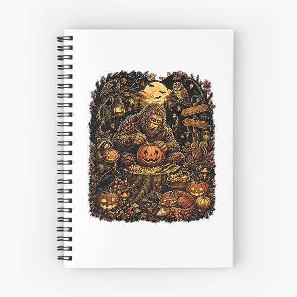 Item preview, Halloween Bigfoot Pumpkin Forest Sasquatch designed and sold by Rahamkshop.
