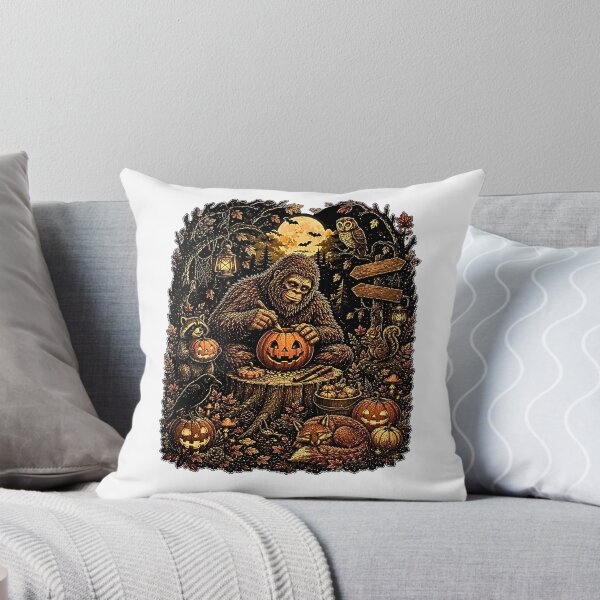 Item preview, Halloween Bigfoot Pumpkin Forest Sasquatch designed and sold by Rahamkshop.
