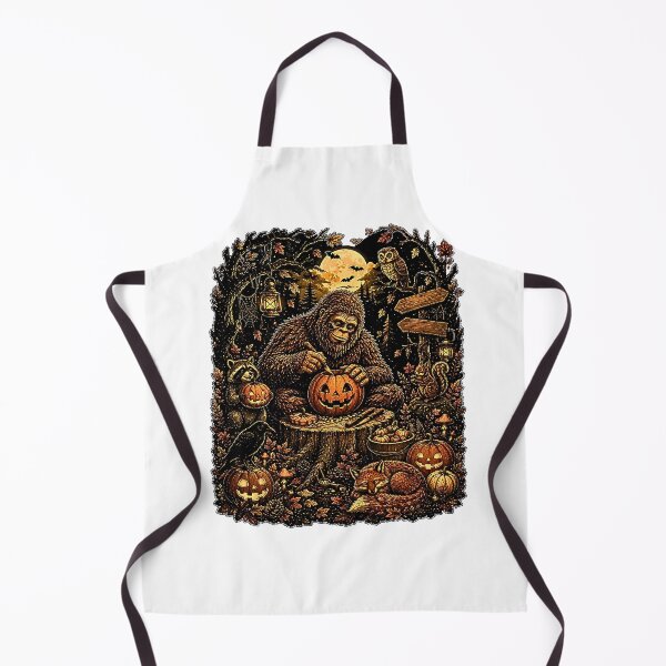 Item preview, Halloween Bigfoot Pumpkin Forest Sasquatch designed and sold by Rahamkshop.