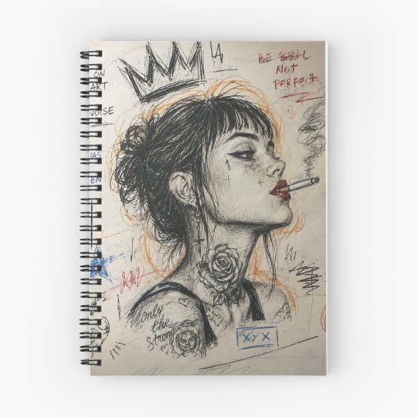 Item preview, Be Real Not Perfect – Tattooed Sketchbook Girl designed and sold by Boreal Apparel.