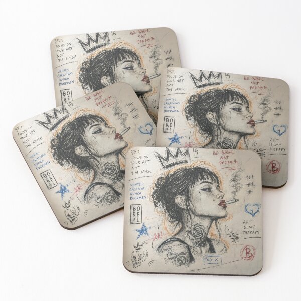 Item preview, Be Real Not Perfect – Tattooed Sketchbook Girl designed and sold by Boreal Apparel.