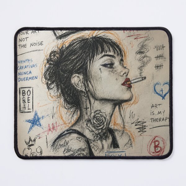 Item preview, Be Real Not Perfect – Tattooed Sketchbook Girl designed and sold by Boreal Apparel.