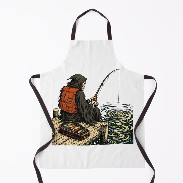 Item preview, Grim Reaper Fishing Skeleton Angler Dark Humor designed and sold by chattsuede.