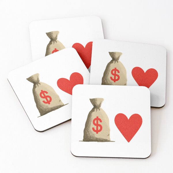 Item preview, Love Costs Money Rebus Art | Heart & Money Bag Funny Pop Art designed and sold by Ignorant-Artist.