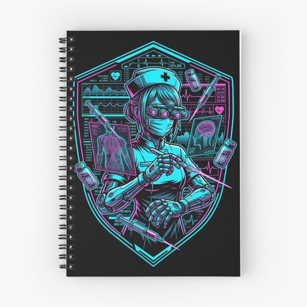 Item preview, Cyberpunk Cyborg Nurse Synthwave Neon Triage Shield Aesthetic designed and sold by Animer-art1.