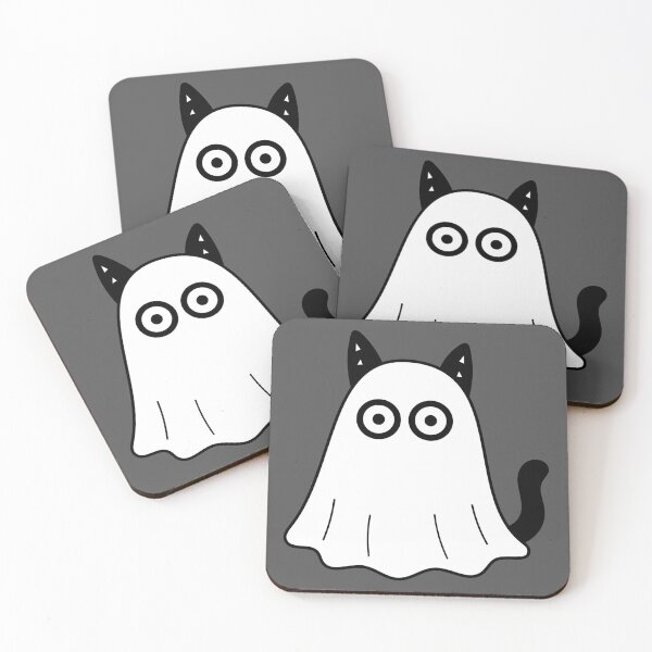 Item preview, Cute Ghost Cat Funny Spooky Kitty Halloween Costume Ghost Sheet Cat Lover designed and sold by DibujandoPorfa.