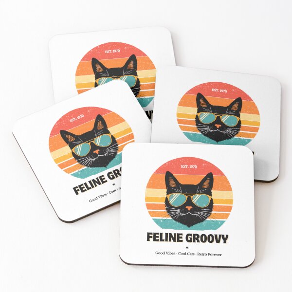 Item preview, Feline Groovy — Retro 70s Sunset Cat with Aviator Sunglasses designed and sold by Sithila-Arts.