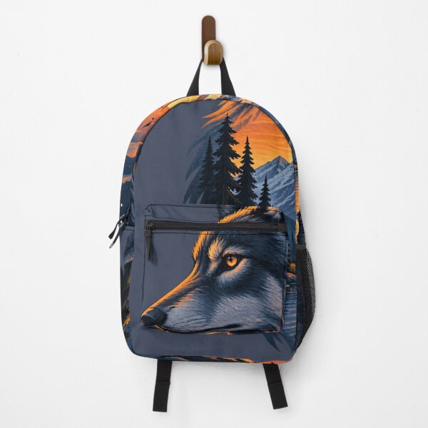 Item preview, Mystic Wolf Wilderness – Mountain Sunset Nature Illustration designed and sold by LmonioressXxx.