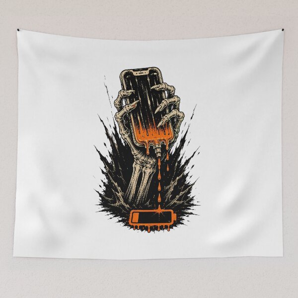 Item preview, Skeleton Hand Low Battery Gothic Digital Burnout designed and sold by chattsuede.