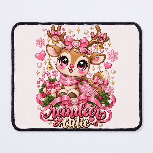 Item preview, Reindeer Cutie Coquette Christmas Deer – Pink Xmas Kawaii Kids Girly Gift designed and sold by SaNaCreation13.