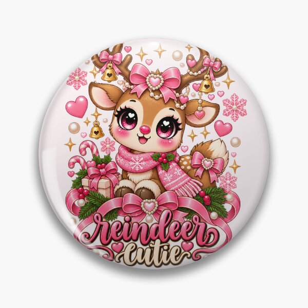 Item preview, Reindeer Cutie Coquette Christmas Deer – Pink Xmas Kawaii Kids Girly Gift designed and sold by SaNaCreation13.