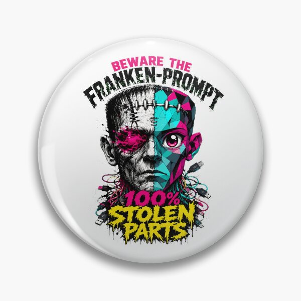 Item preview, Beware The Franken Prompt Human Creator Protest Slogan designed and sold by chattsuede.