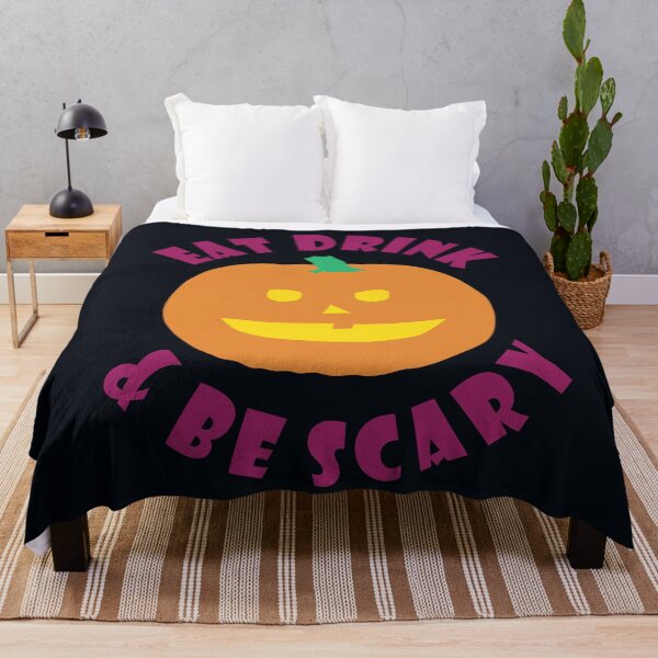 Item preview, Eat Drink and Be Scary - Funny Halloween Pumpkin Print designed and sold by ToluaPrints.
