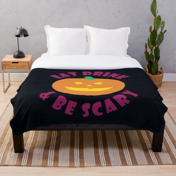 Item preview, Eat Drink and Be Scary - Funny Halloween Pumpkin Print designed and sold by ToluaPrints.