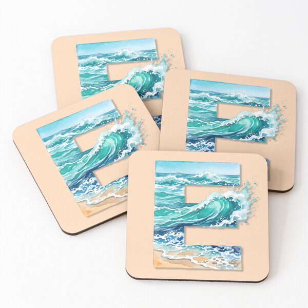 Item preview, Coastal Initial E Beach Monogram Ocean Personalized Design designed and sold by Sea Gem.