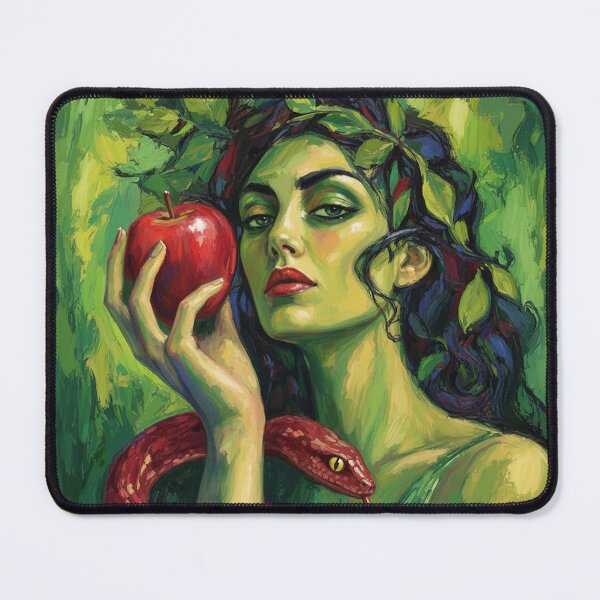 Item preview, The Guardian of Temptation: Serpent, Red Apple & Forest Enchantress Art designed and sold by chihuahuashower.