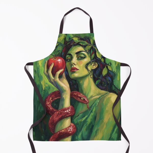 Item preview, The Guardian of Temptation: Serpent, Red Apple & Forest Enchantress Art designed and sold by chihuahuashower.