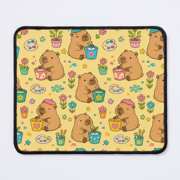 Item preview, Capybara Flower Pot Painting Pattern designed and sold by Soft Berry Studio.