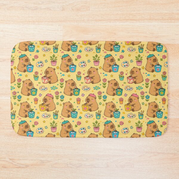 Item preview, Capybara Flower Pot Painting Pattern designed and sold by Soft Berry Studio.