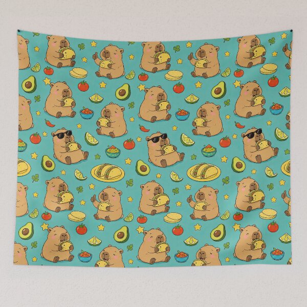 Item preview, Capybara Taco Lunch Pattern designed and sold by Soft Berry Studio.