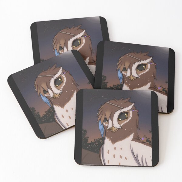 Item preview, Stylized Owl Character Art with Night Sky Background designed and sold by Catsi-Nook-Art.