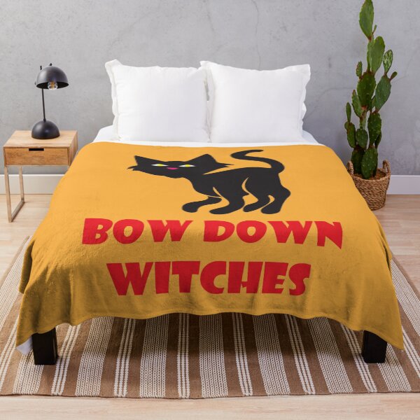 Item preview, Bow Down Witches - Funny Halloween Black Cat designed and sold by ToluaPrints.