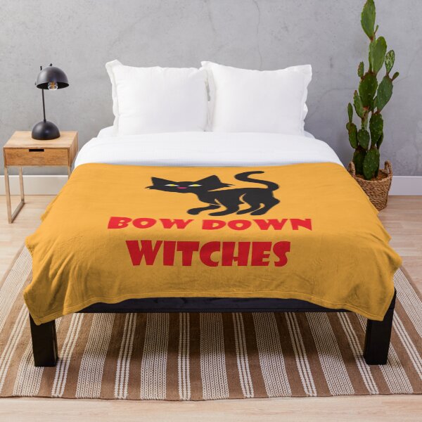 Item preview, Bow Down Witches - Funny Halloween Black Cat designed and sold by ToluaPrints.