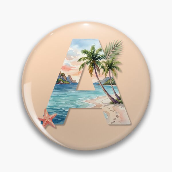 Artikelvorschau, Küstenmotiv mit Initialen A, Monogramm, Ozeanstrand, personalisiertes Design entworfen und verkauft von Sea Gem.